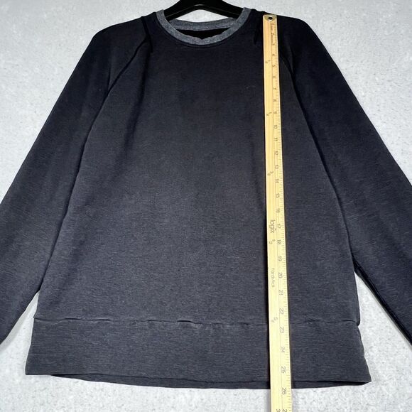 Lululemon Crewneck Sweatshirt Mens Size Medium Gray Charcoal Black Pullover - Picture 6 of 9